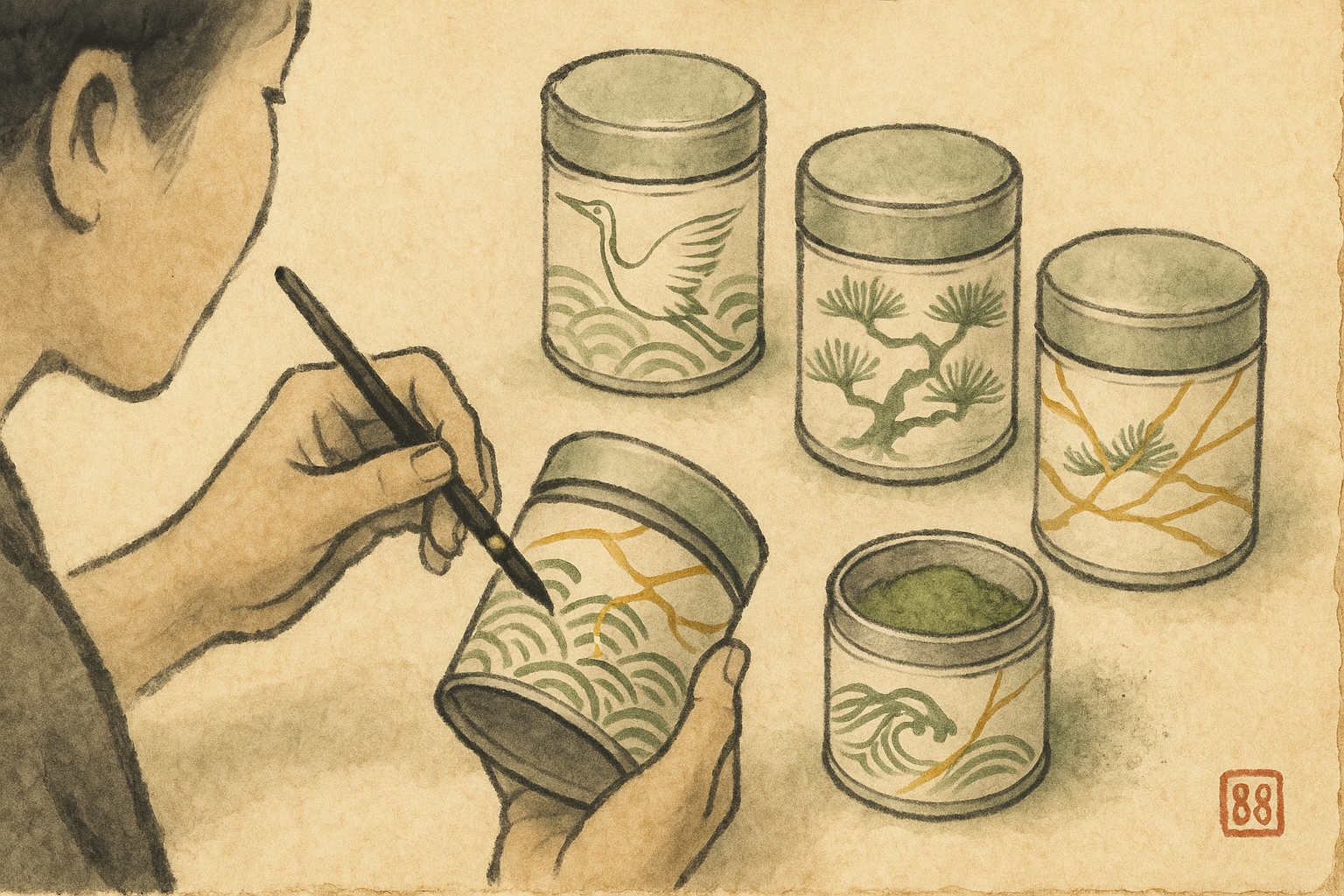 Hand-painted tins