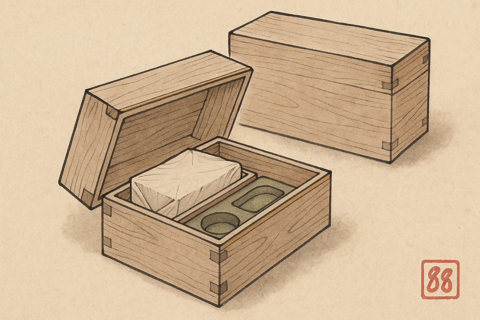 Wooden gift boxes